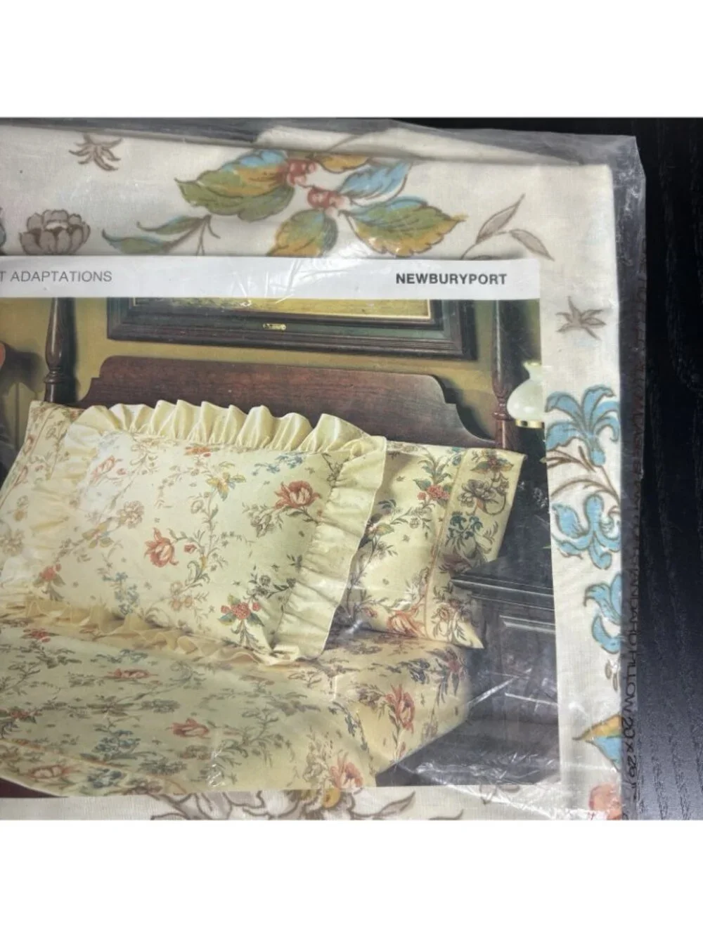 Vintage 70s SPRINGMAID Ruffled Standard Pillowcase Sham MOMA Ivory Floral Print